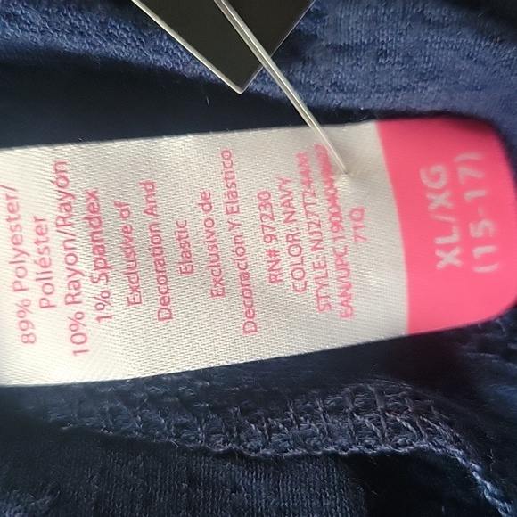 No Boundaries Junior Spagetti Strap Navy Blue Embroidered Top, Size: XL, NWT - Picture 4 of 9